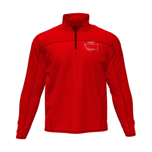 [CUS-DFW-QTRZ-PER-LSL-RED-AS-LOGO1] Quarter Zip Pullover (Adult S, Red, Logo 1)