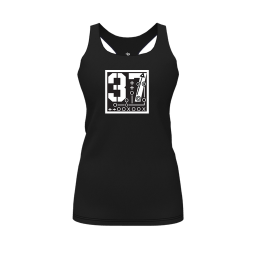 [FT0TRBBK-FYS-LOGO2] Decker Racerback Tank Top (Female Youth S, Black, Logo 2)