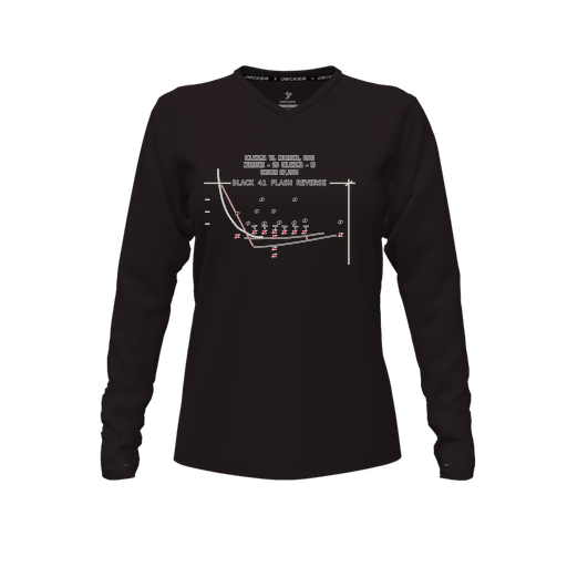 [FTLVCFBK-FYXS-LOGO1] Decker Comfort T-Shirt (Female Youth XS, Black, V Neck, Logo 1, Long Sleeve)