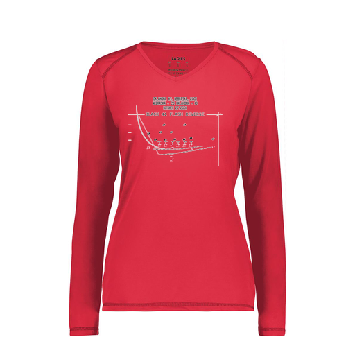 [6847.083.XS-LOGO1] Women's SoftTouch Long Sleeve (Female Adult XS, Red, Logo 1)