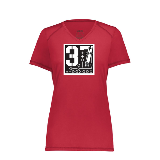 [6844.083.XS-LOGO2] Women's SoftTouch Short Sleeve (Female Adult XS, Red, Logo 2)