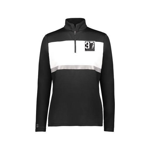 [222791.420.XS-LOGO2] Ladies Bold 1/4 Zip Pullover (Female Adult XS, Black, Logo 2)