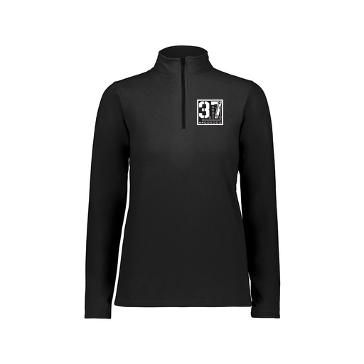 [6864.080.XS-LOGO2] Ladies MicroFleece 1/4 Zip Pullover (Female Adult XS, Black, Logo 2)