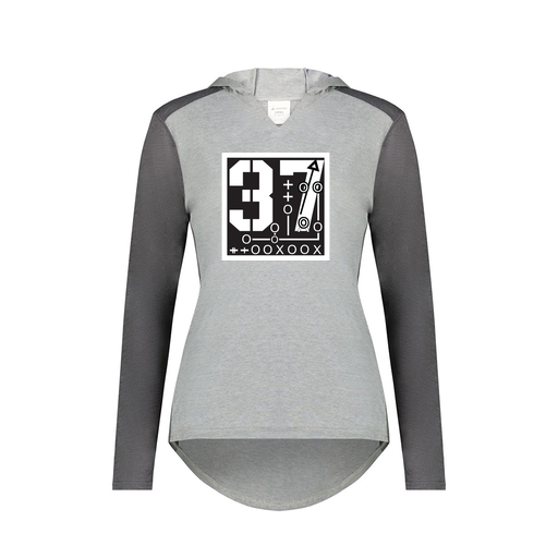 [6902.30V.XS-LOGO2] Ladies Vintage Hoodie (Female Adult XS, Gray, Logo 2)