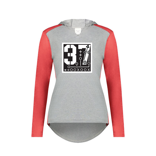 [6902.27V.XS-LOGO2] Ladies Vintage Hoodie (Female Adult XS, Red, Logo 2)