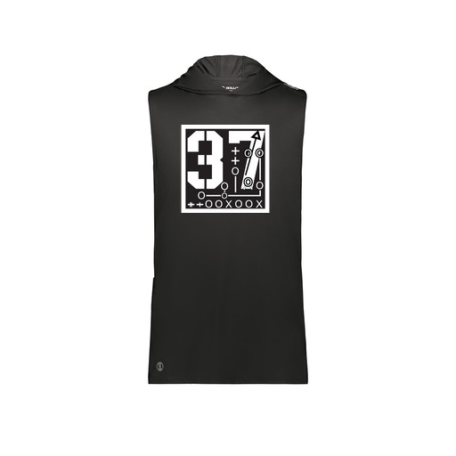 [222590.080.XS-LOGO2] Men's CoolDry Sleeveless Hoodie (Adult XS, Black, Logo 2)