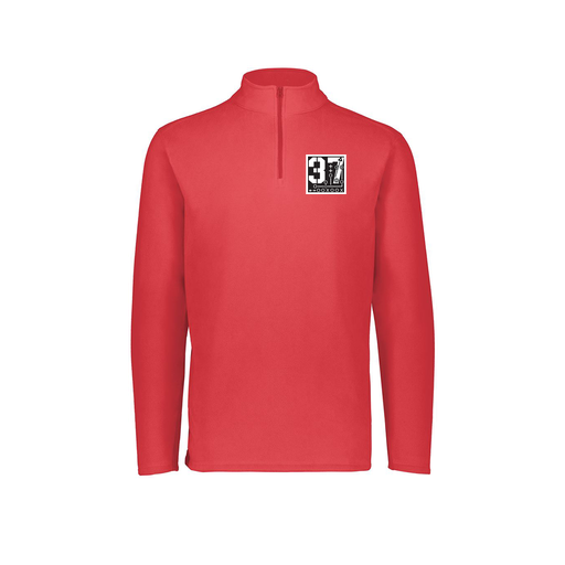 [6863.083.XS-LOGO2] Men's MicroFleece 1/4 Zip Pullover (Adult XS, Red, Logo 2)