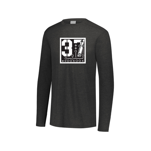 [FTLCUBBK-AXS-LOGO2] Decker Men's Tri-Blend T-Shirt - Long Sleeve (Adult XS, Black, Logo 2)