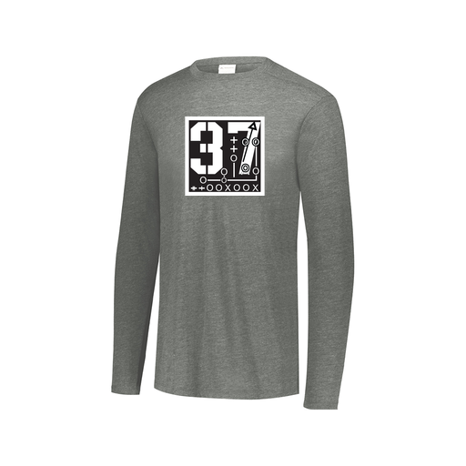 [FTLCUBGY-AXS-LOGO2] Decker Men's Tri-Blend T-Shirt - Long Sleeve (Adult XS, Gray, Logo 2)