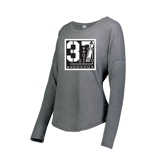[FTLCUBGY-FAXS-LOGO2] Decker Women's Tri-Blend T-Shirt - Long Sleeve (Female Adult XS, Gray, Logo 2)